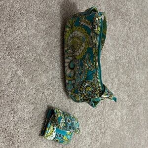 Vera Bradley Teal and Yellow Mini purse Set